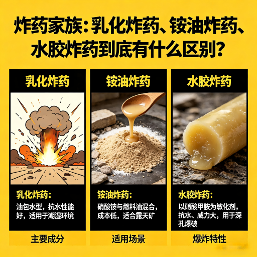 海南藏族炸药家族：乳化炸药、铵油炸药、水胶炸药到底有什么区别？